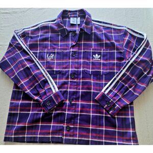NWOT Authentic Men's Adidas x Korn Heavy Duty Plaid Flannel Overshirt (M)